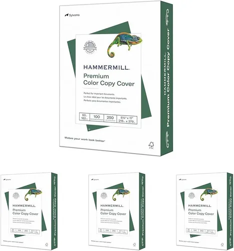 Vista 10 de Hammermill Cartulina, copia a color premium, 60 libras, 8.5 x 11-100 brillante, hecha en los Estados Unidos, 122549R, blanco, 1 paquete (250 hojas)