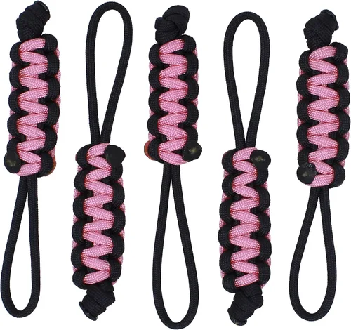 Vista 6 de BubbasGarageTv - Tiradores de cremallera de paracord grandes y resistentes (negro)