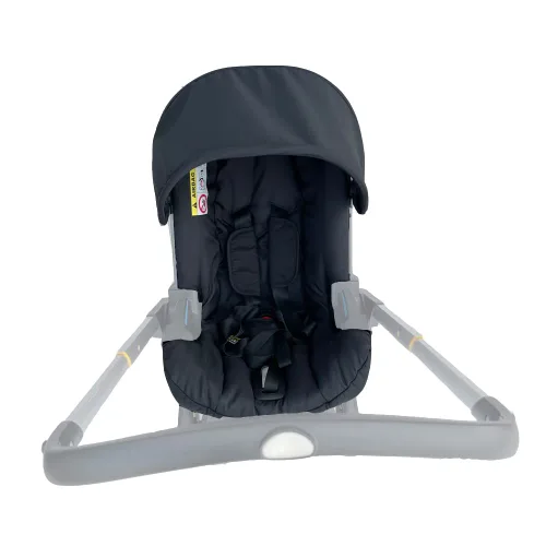 Vista 3 de Kits de cambio de cojín de asiento, ropa, sombrilla, toldo para cochecito compatible con asiento de automóvil y cochecito Doona (negro)