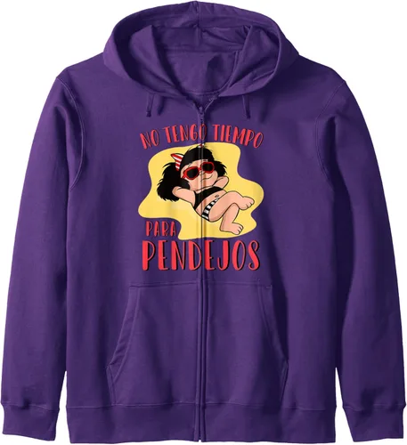 Vista 7 de No tengo tiempo para Pendejos Funny Feminist Mafalda Zip Hoodie, Negro