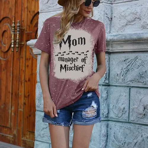 Vista 2 de Camiseta divertida para mujer con diseño de gerente de travesuras, camisa fantástica para mamá, camisa mágica de mago, para el día de la madre