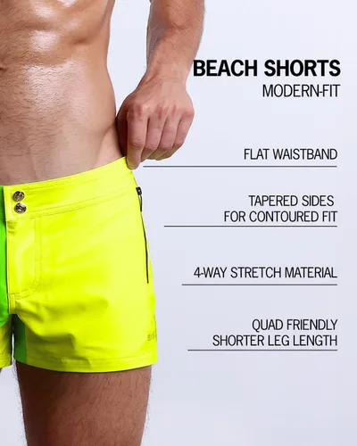 Vista 98 de Bang Men's Swimwear - Beach Shorts - Stretchy Quick-Dry All-Use Premium Swimsuit Trunk Square Cut