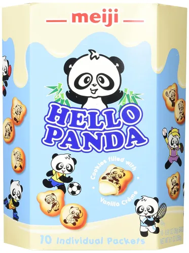 Vista 3 de Meiji Hello Panda Family Pack - Galletas de chocolate, 9.1 onzas (10 paquetes individuales)