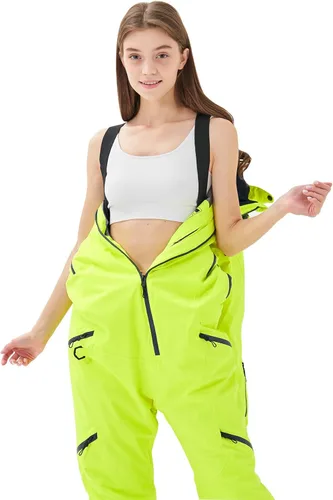 Vista 3 de Traje de esquí de una pieza para mujer, resistente al viento, impermeable, cálido, transpirable, desmontable, para deportes de nieve