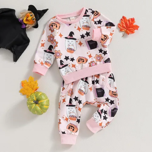 Vista 2 de YINGISFITM Conjunto de sudadera de manga larga para bebé niño y niña, ropa de invierno para niños pequeños