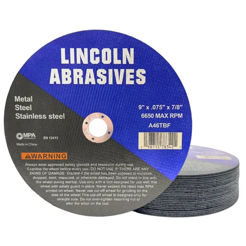 Vista 15 de Paquete de 25 ruedas de corte de 4.5" Lincoln Abrasives .040" Metal y acero inoxidable