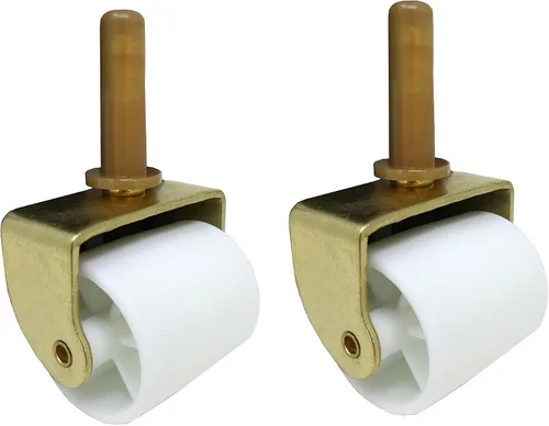 Vista 6 de Shepherd Hardware 9535 Rodillos de cama blancos de 2-1/8 pulgadas con vástago y zócalo, paquete de 2