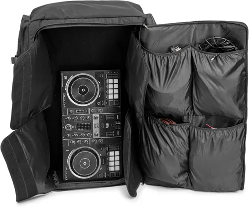 Vista 6 de Rabjen Mochila DJ para Club Gigs, funda mezcladora de DJ compatible con Pioneer DDJ-SR2, Pioneer DDJ-FLX6-GT, RANE ONE y más equipos