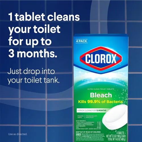 Vista 3 de Clorox Pastillas de inodoro ultra limpias, 2 unidades, 3.5 onzas cada una (paquete puede variar)