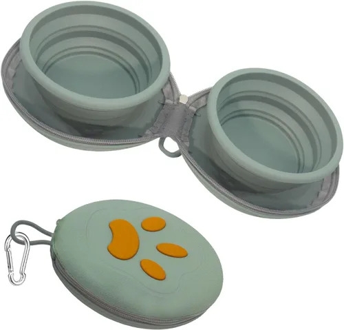 Vista 9 de Mosquetón de silicona portátil plegable 2 en 1 para perros