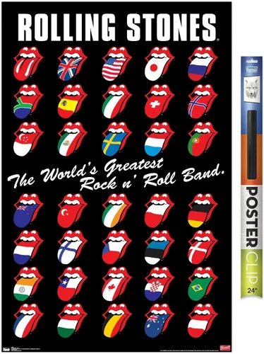 Vista 18 de Trends International Rolling Stones - Póster de pared de cuadrícula, 14.725 x 22.375 pulgadas, versión enmarcada de madera de granero Versión