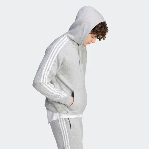 Vista 6 de adidas Sudadera con capucha Essentials Fleece con 3 rayas para hombre