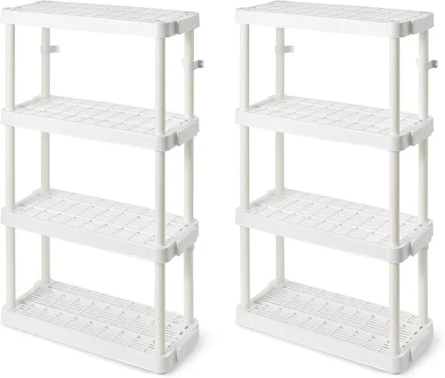 Vista 11 de Gracious Living Estantes organizadores de almacenamiento de 4 niveles para el hogar y el garaje, 54.5 pulgadas de alto x 32.0 pulgadas de ancho x