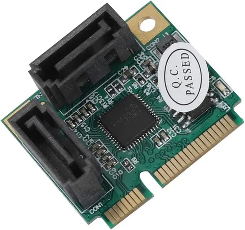 Vista 8 de Tarjeta controladora PCI Express a 3.0, adaptador Mini PCIe de 6 Gbps de alta velocidad con chip ASM1061 para expansión interna de disco duro