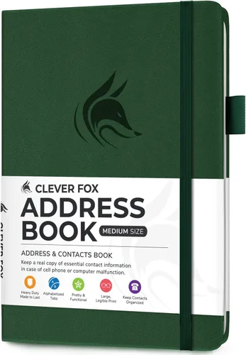 Vista 10 de Clever Fox - Libreta de direcciones con pestañas alfabéticas - Libro de teléfono y direcciones de cuero PU para guardar contactos de forma segura