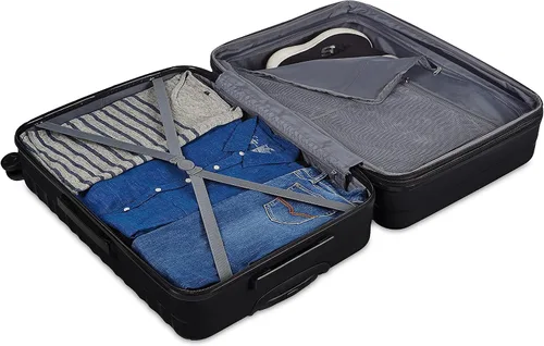Vista 4 de Tienda Basics Equipaje de maleta expandible con ruedas rígidas Negro Spinner