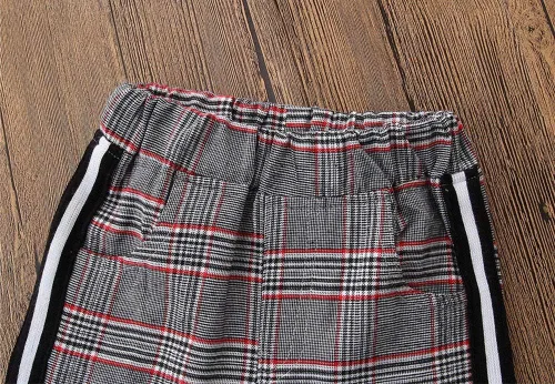 Vista 7 de Ropa de otoño para niñas de 2 a 6 años, blusa con volantes y pantalones de cuadrícula de estilo británico