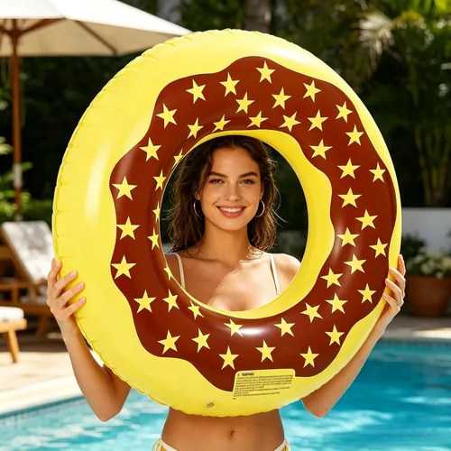 Vista 4 de Luau - Flotadores de piscina hawaianos - Tubos inflables para adultos, tubo inflable para piscina, anillo de natación para decoración de fiesta