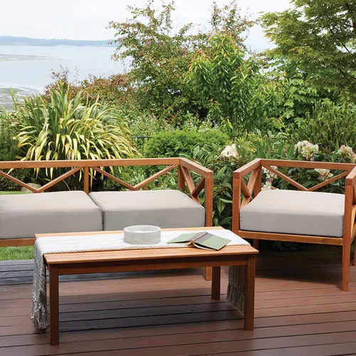 Vista 4 de Classic Accessories Ravenna - Cojín rectangular para asiento de patio, Diseño de hongo