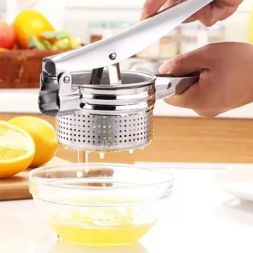 Vista 4 de Exprimidor de limón de acero inoxidable, exprimidor manual de cítricos, valor por dinero, cómodo agarre ergonómico para extracción eficiente de jugo