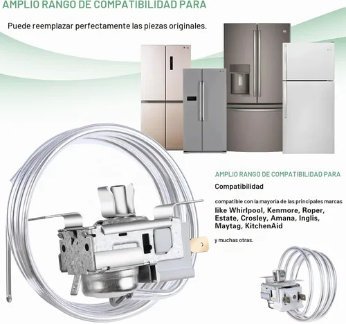 Vista 3 de Control de termostato WP2198202, termostato de refrigerador ultra duradero wp2198202, ajuste exacto para refrigeradores Whirlpool y Kenmore