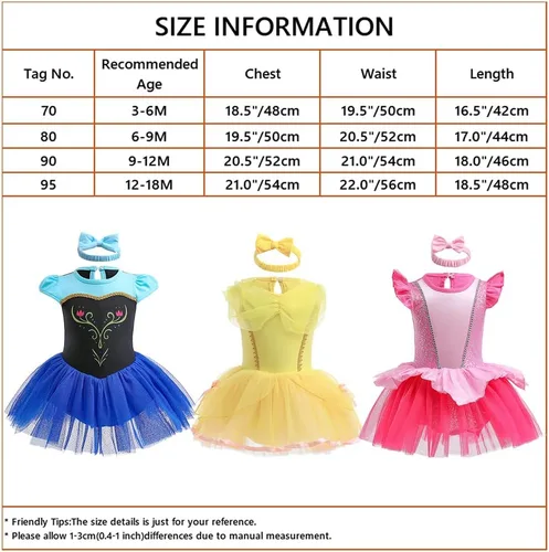 Vista 6 de Disfraces de princesa para bebé, disfraz de cumpleaños, vestido tutú con diadema para Halloween, Navidad, fiestas
