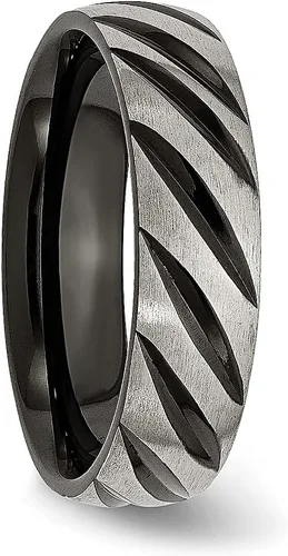 Vista 4 de ICE CARATS Titanium Black 6mm Wedding Band Ring Man Fancy Fashion Jewelry For Dad Mens Gifts For Him