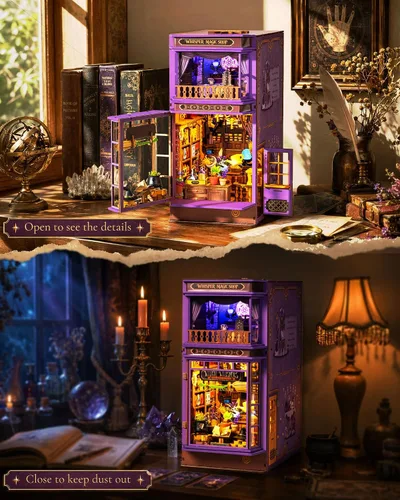 Vista 4 de Rolife Book Nook DIY Kit miniatura Whisper Magic Shop Rompecabezas