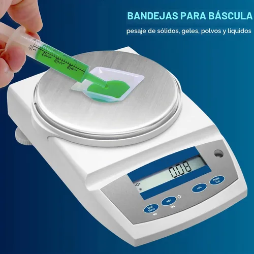 Vista 3 de Weigh Boats - Bandejas de plástico desechables pequeñas (0.2 fl oz, paquete de 125) para báscula, bandeja cuadrada antiestática, plato