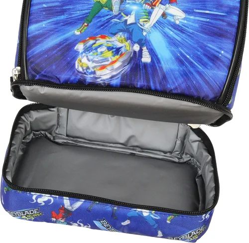 Vista 6 de INTIMO Beyblade Burst Spinner Top Anime Personajes Doble Compartimento Aislado Lonchera Bolsa Tote 10