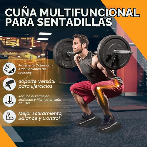 Vista 3 de Paquete de 2 cuñas para sentadillas, cuña de ejercicio de muñeca de pie para sentadillas, yoga, flexiones, equilibrio, estiramiento, fuerza