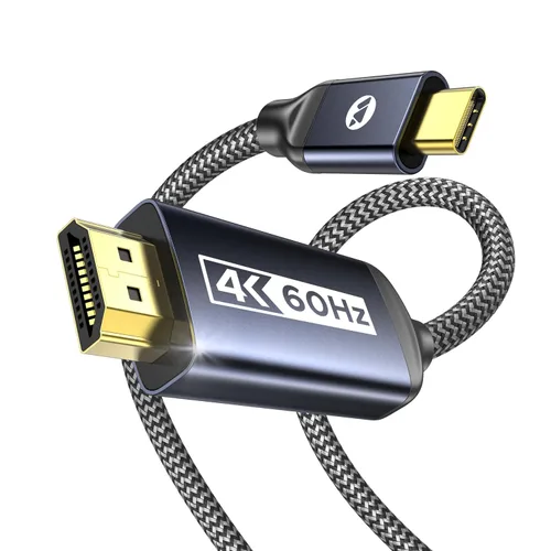 Vista 9 de Warrky Cable USB C a HDMI de 3.3 pies (4K@60Hz) [Carcasa de Aluminio, Conector Chapado en Oro] Cable Tipo-C a HDMI 2.0, Thunderbolt 4/3 Compatible