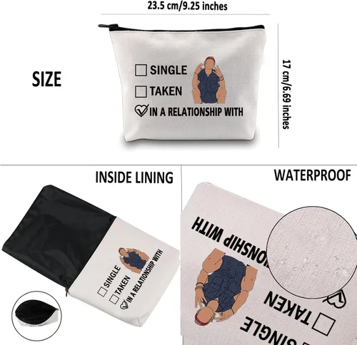 Vista 3 de G2TUP Programa de televisión inspirado regalo Bule maquillaje bolsa R P Fan bolsa de cosméticos R P Merch, Beige
