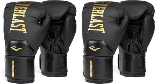 Vista 8 de Everlast Elite 2 - Guantes de boxeo para mujer, hombre, bolsa pesada, negro/dorado, 16 onzas