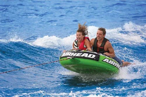 Vista 4 de Airhead Slice, 1-2 Rider Tubo remolcable para navegación y WOW Sports World of Watersports 4k 60 pies cuerda de remolque con boya de espuma flotante