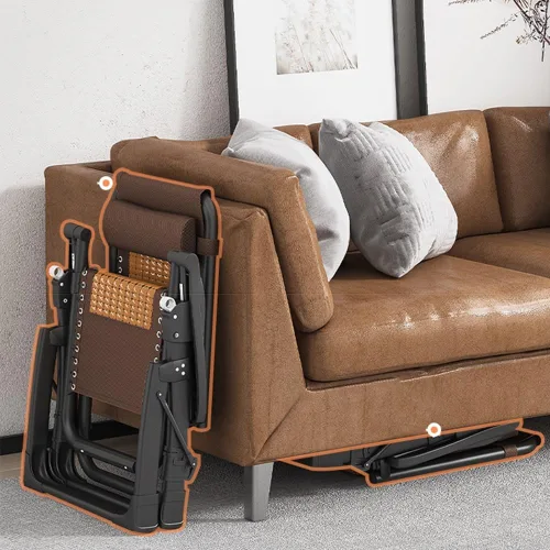 Vista 5 de Zero Gravity - Silla reclinable plegable ajustable de bambú con almohada y soporte para tazas, patio, césped, reclinable, para exteriores, piscina