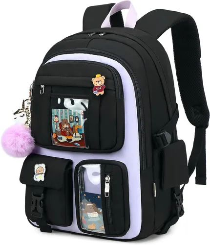Vista 7 de LXYGD - Mochilas para laptop de 16 pulgadas, mochilas escolares universitarias, juego de 3 piezas con lonchera y estuche de lápices, mochilas