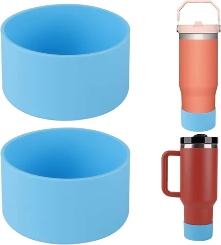 Vista 12 de Funda protectora de silicona para Stanley Quencher H2.0, vaso de 40 onzas y 30 onzas con asa y Stanley IceFlow de 20 onzas, 30 onzas, funda Negro