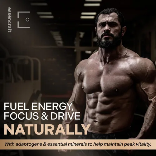 Vista 2 de Essencraft Atlas X Suplemento de testosterona para hombres – 10 en 1 potenciador de testosterona natural y refuerzo muscular con Shilajit, zinc