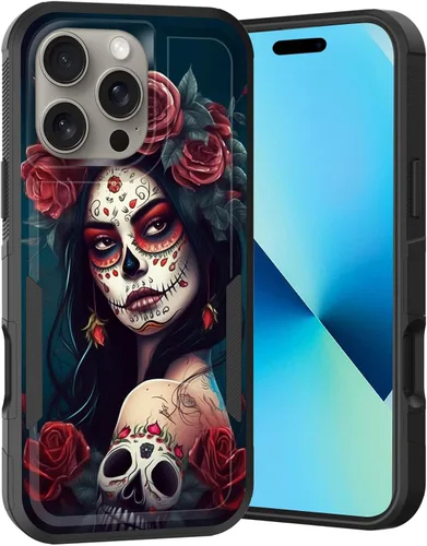 Vista 146 de Funda para iPhone Air, doble capa híbrida resistente resistente a prueba de golpes de policarbonato duro + funda protectora de silicona suave