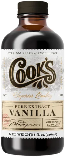 Vista 102 de Cook's, Sabor puro de vainilla sin alcohol, para cocinar, hornear, postres, extracto alternativo de vainilla de Madagascar sin alcohol, 8 onzas
