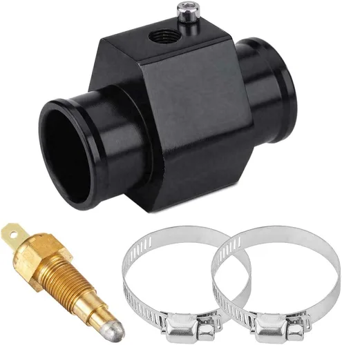 Vista 3 de Kit de cableado y sensor de termostato de ventilador eléctrico con adaptador de manguera de refrigerante en línea para radiador automotriz 200'F