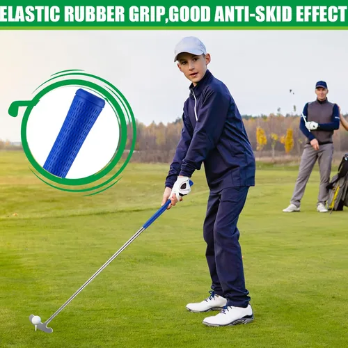 Vista 2 de Wettarn Juego de 3 palos de golf de dos vías para hombres, mujeres y niños, eje de putter resistente con 6 pelotas de golf de práctica para Azul