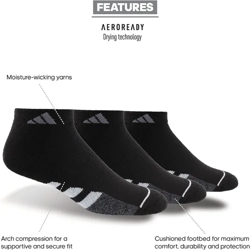 Vista 2 de adidas Calcetines acolchados de corte bajo para mujer (3 pares)