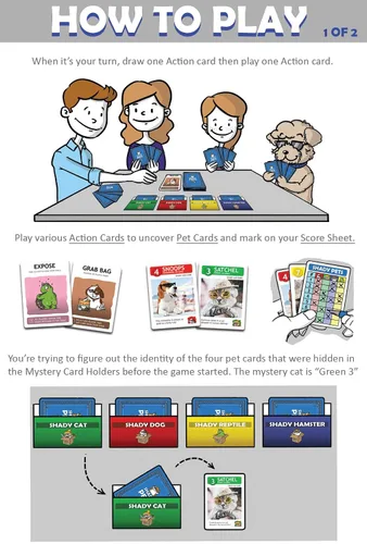 Vista 5 de Shady Pets Juego de cartas: divertido juego familiar para niños, adolescentes y adultos, de 2 a 6 jugadores, ideal para noches de juegos, fiestas