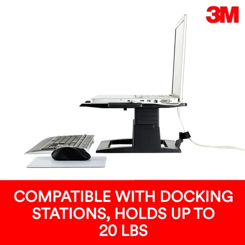 Vista 5 de Soporte elevador 3M para notebook, ajustable, Negro