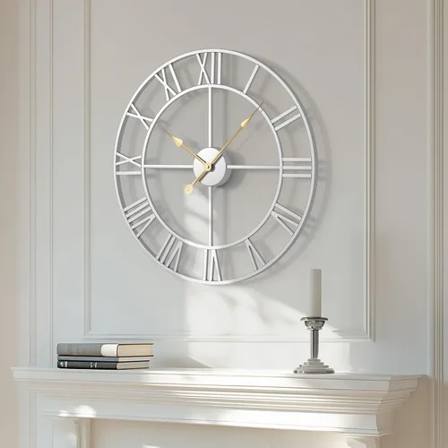 Vista 55 de Cuspin Reloj de pared de 24 pulgadas con engranajes, reloj de metal