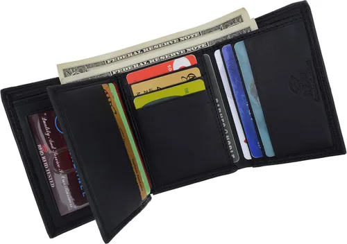 Vista 4 de Swiss Marshall - Cartera de piel con bloqueo RFID para hombre