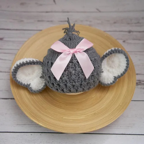 Vista 6 de Accesorios de fotografía para recién nacidos, para niños y niñas, sombrero de elefante, gorro y pantalones cortos, accesorios para fotos de bebé