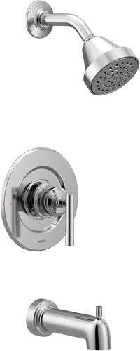 Vista 2 de Moen Gibson Cromo Equilibrio de presión de rendimiento ecológico Cabezal de ducha, manija de ducha y caño de bañera, válvula Posi-Temp requerida